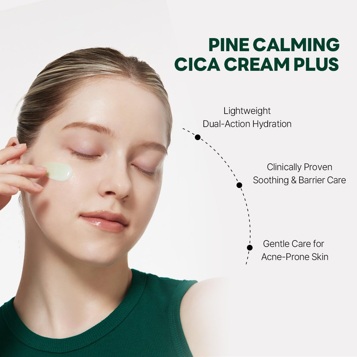 ROUND LAB Pine Cica Calming Cream Plus 60ml – Dual-Texture Soothing Cream for Blemish Care, Acne-Prone Skin Safe, Sebum & Oil Control, Intensive Calming, Strengthens Skin Barrier, Clear & Calm Finish