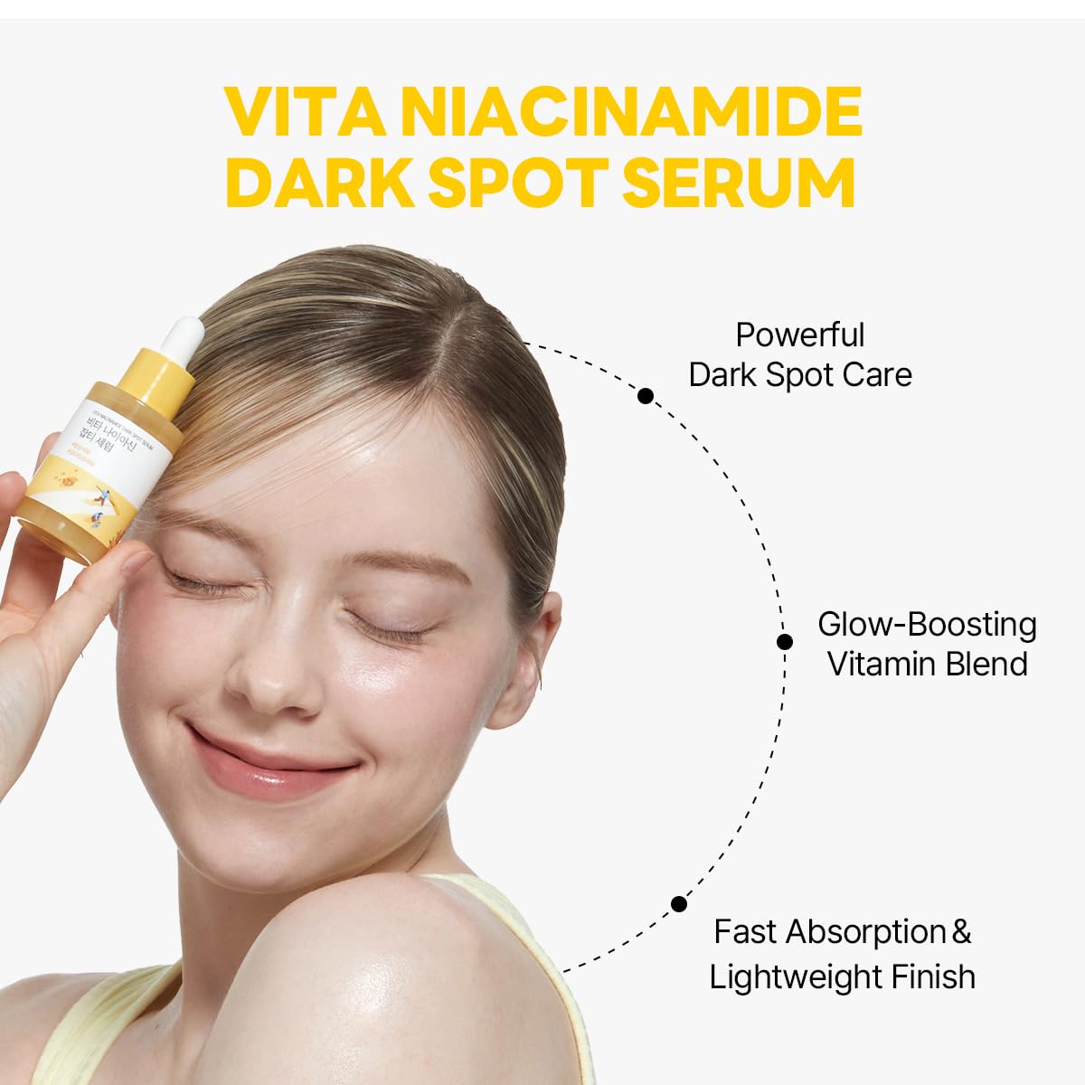 ROUND LAB Vita Niacinamide Dark Spot Serum 1.01 Fl Oz, Radiance-Boosting and Dark Spot Correcting Face Serum with Vitamin C, Improves Uneven Skin Tone, and Enhances Skin Clarity, Korean Skincare