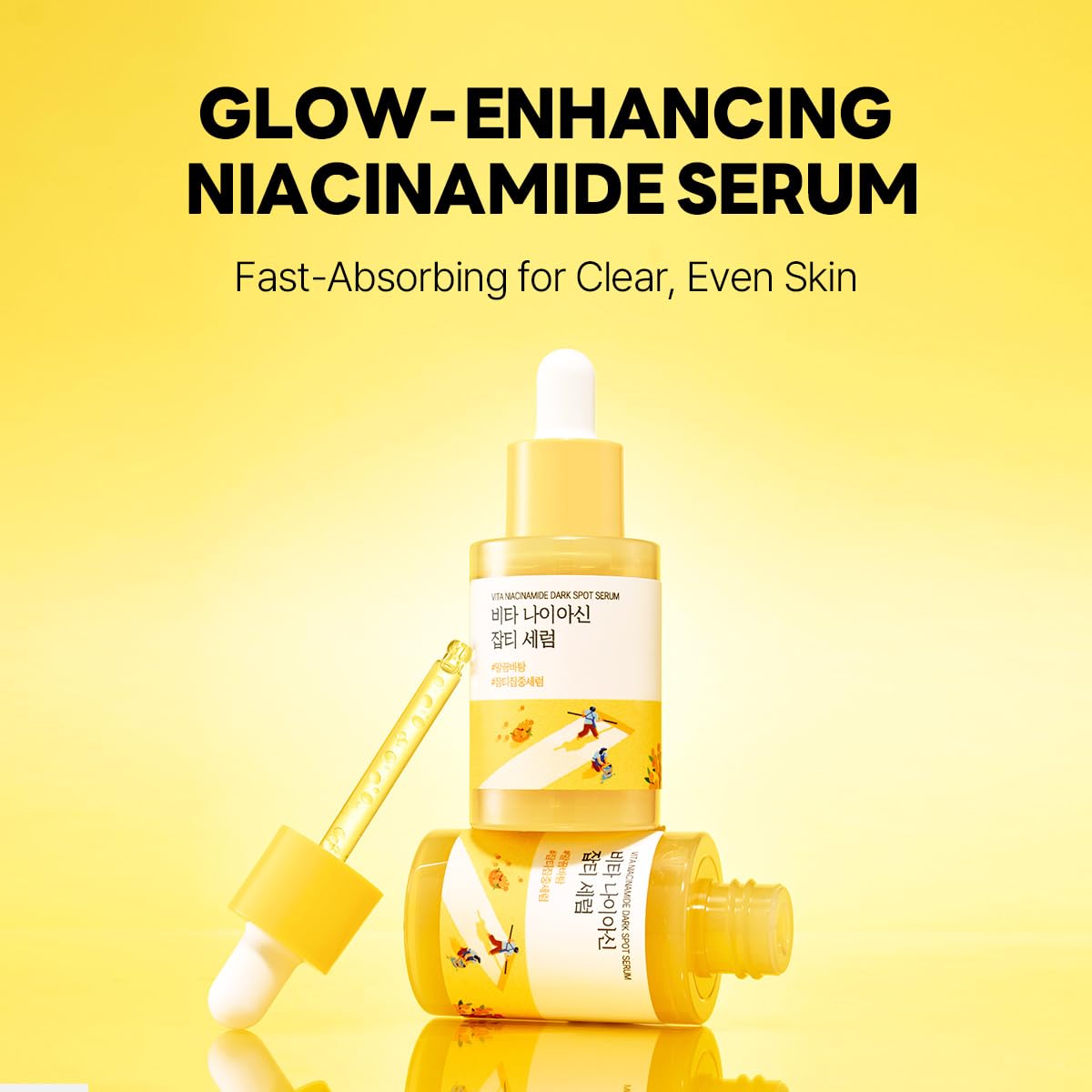 ROUND LAB Vita Niacinamide Dark Spot Serum 1.01 Fl Oz, Radiance-Boosting and Dark Spot Correcting Face Serum with Vitamin C, Improves Uneven Skin Tone, and Enhances Skin Clarity, Korean Skincare