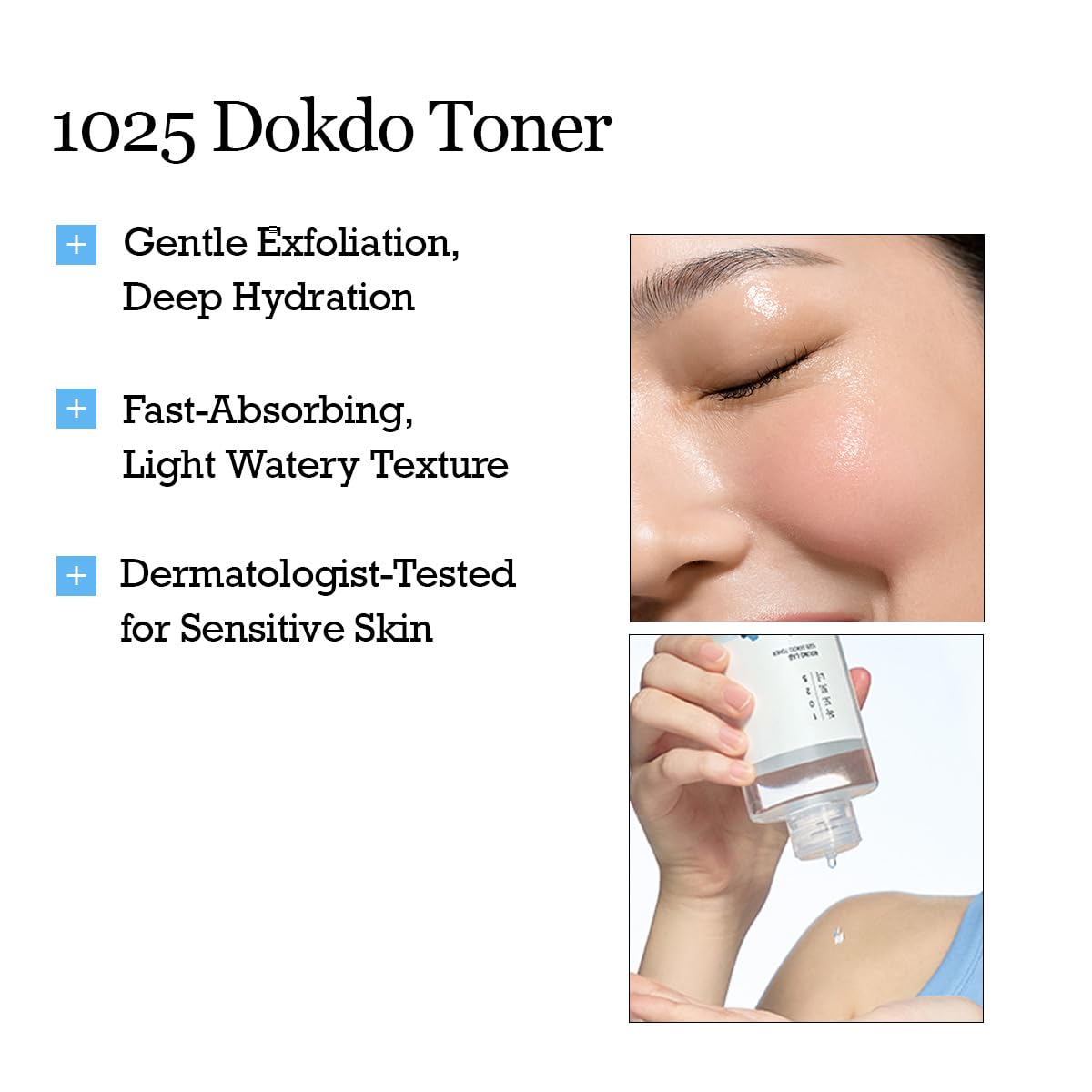 ROUND LAB 1025 Dokdo Toner 6.76 Fl Oz, Oil Control and Reduces Excess Sebum, Gentle Exfoliating Facial Toner, Deep Sea Water for Moisturization, Soft Finish Without Stickiness, Korean Skin Care