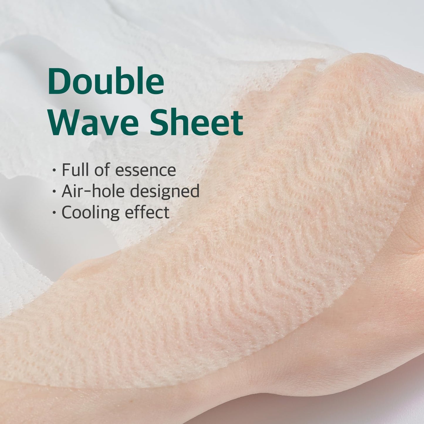 ROUND LAB Pine Calming Cica Sheet Mask 10ea, Cooling and Soothing Mask for Heated, Acne-Prone Skin, Double-Waved Air Hole Design for Extra Hydration with Pine Cica and Hyaluronic Acid, Korean Skincare