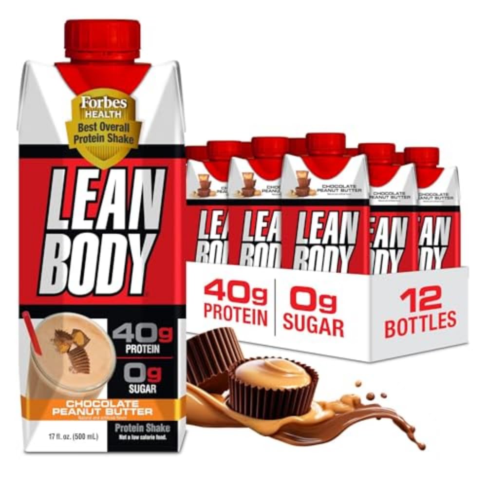 Lean Body Ready-to-Drink Salted Caramel Protein Shake, 40g Protein, Whey Blend, 0 Sugar, Gluten Free, 22 Vitamins & Minerals, 17 Fl Oz (Pack of 12)
