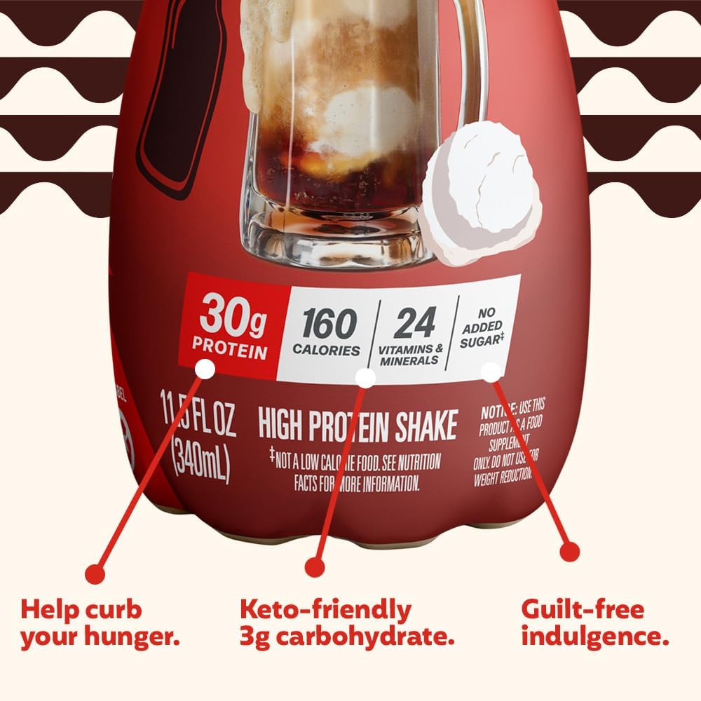 Premier Protein Shake, Limited Edition Root Beer Float, 30g Protein, 1g Supar, 24 Vitamins & Minerals, Nutrients to Support Immune Health, 11.5 oz, 12 Pack - Artwork Case, Packaging May Vary
