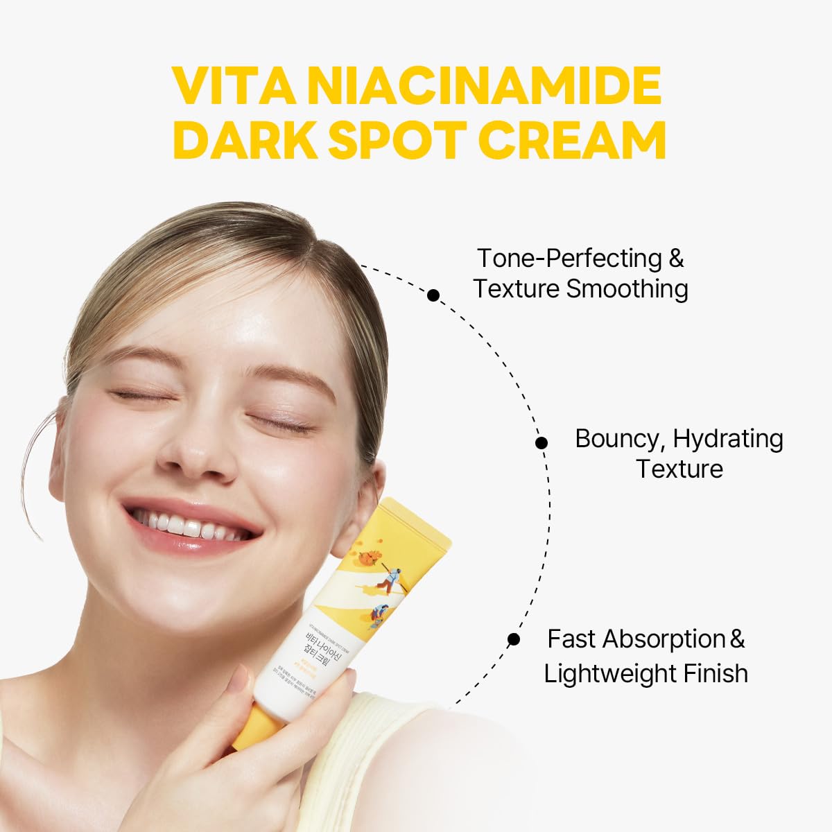 ROUND LAB Vita Niacinamide Dark Spot Cream 1.69 Fl Oz, Tone Clarity Moisturizer with Tranexamic Acid, and Vitamin Complex for Dark Spot Care, Uneven Skin Texture, and Skin Radiance, Korean Skincare