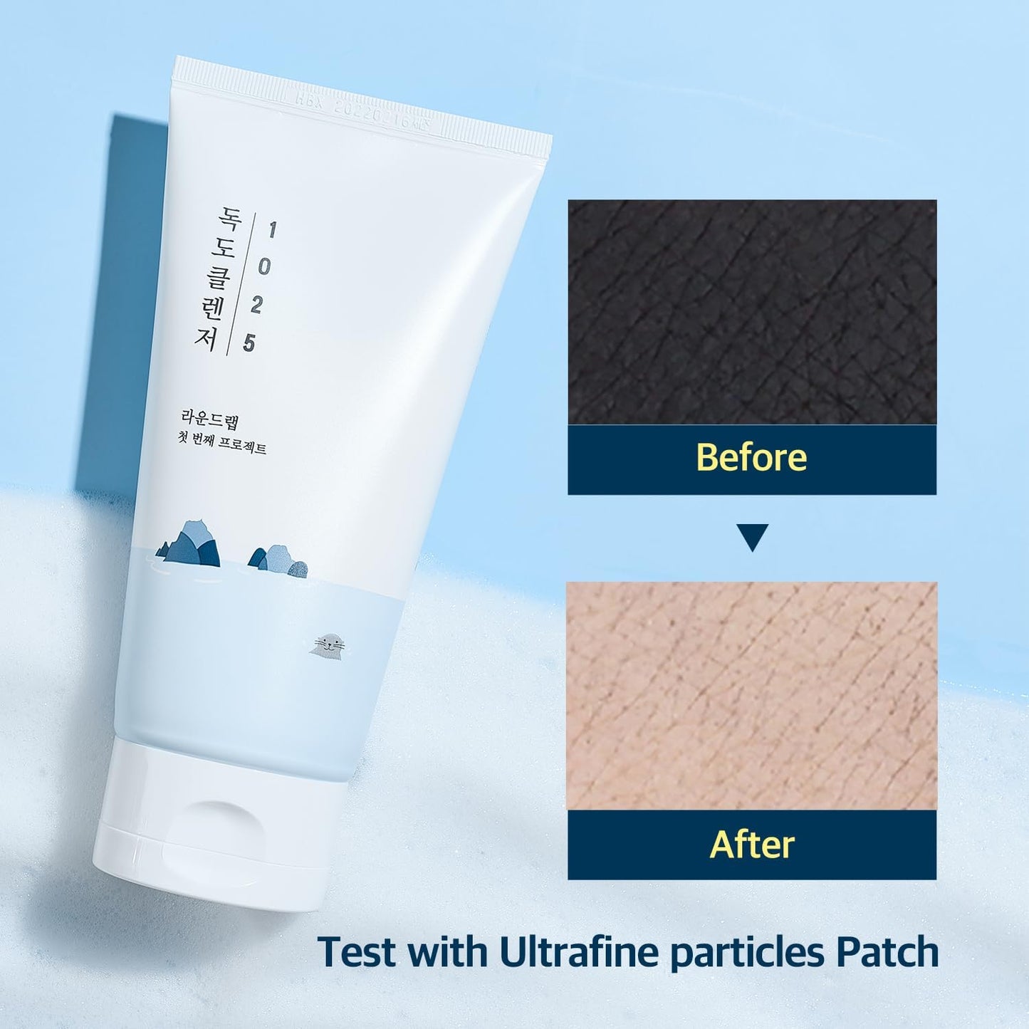 ROUND LAB 1025 Dokdo Cleanser 10.14 Fl Oz, Low pH Facial Cleanser for Sensitive Skin, Rich Soft Bubbles for Deep Cleansing and Makeup Removal, Hydrating Face Wash with Deep Sea Water, Korean Skin Care