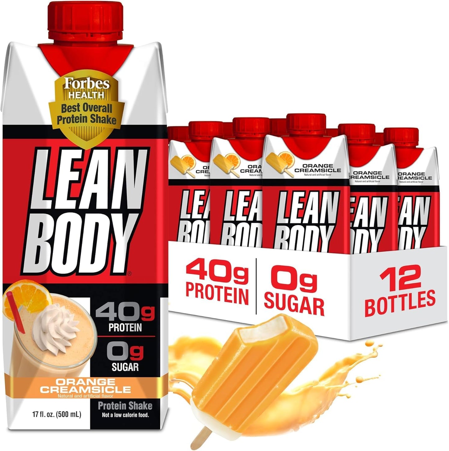 Lean Body Ready-to-Drink Salted Caramel Protein Shake, 40g Protein, Whey Blend, 0 Sugar, Gluten Free, 22 Vitamins & Minerals, 17 Fl Oz (Pack of 12)