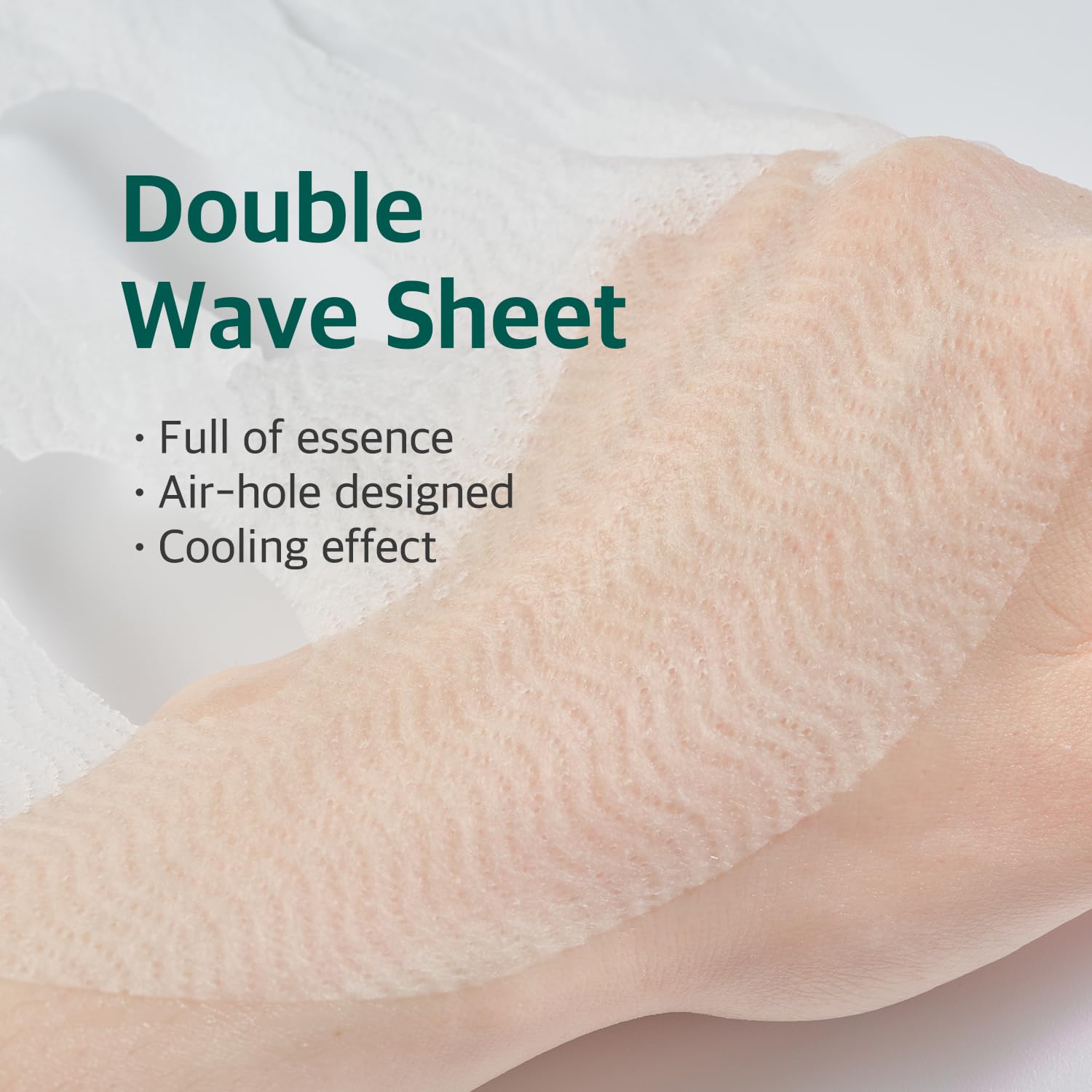 ROUND LAB Pine Calming Cica Sheet Mask 10ea, Cooling and Soothing Mask for Heated, Acne-Prone Skin, Double-Waved Air Hole Design for Extra Hydration with Pine Cica and Hyaluronic Acid, Korean Skincare