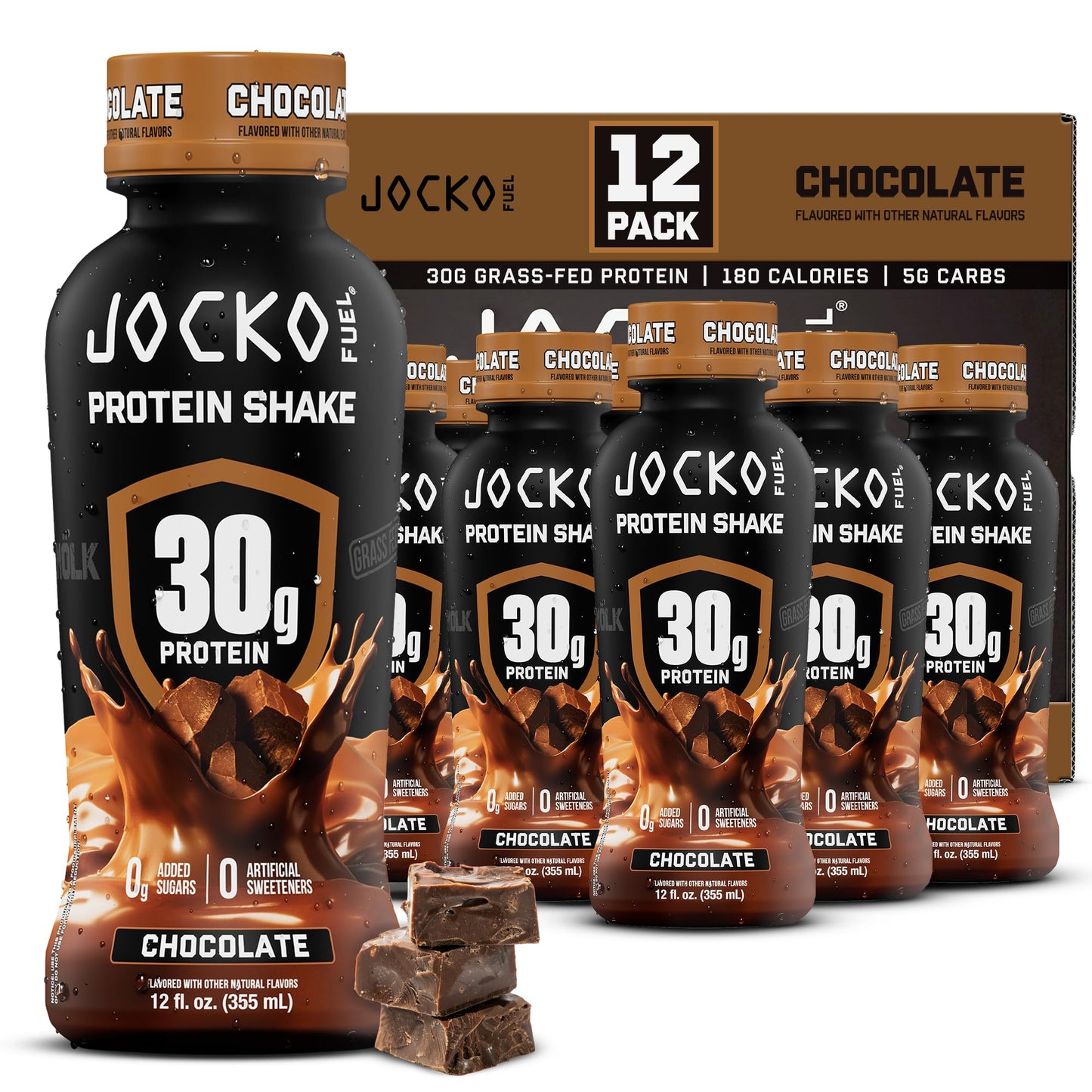 Jocko Mölk 30g Grass Fed Protein Shakes – No Added Sugar Protein Drinks KETO Friendly - Ready to Drink 12 FL Oz (Pack of 12) Banana Cream