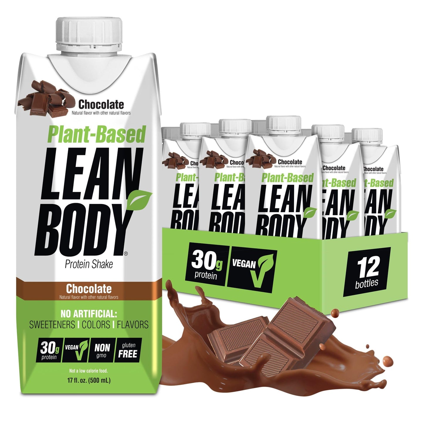 Lean Body Ready-to-Drink Salted Caramel Protein Shake, 40g Protein, Whey Blend, 0 Sugar, Gluten Free, 22 Vitamins & Minerals, 17 Fl Oz (Pack of 12)